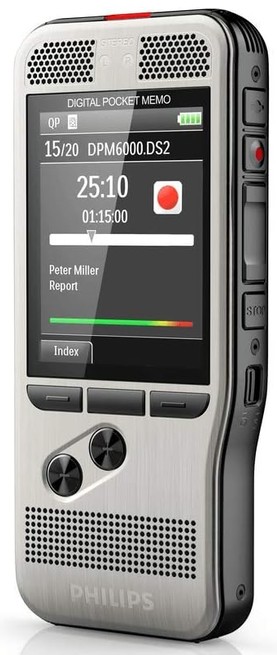 Philips DPM6000 Digital Pocket Memo Voice Recorder with Push Button Operation